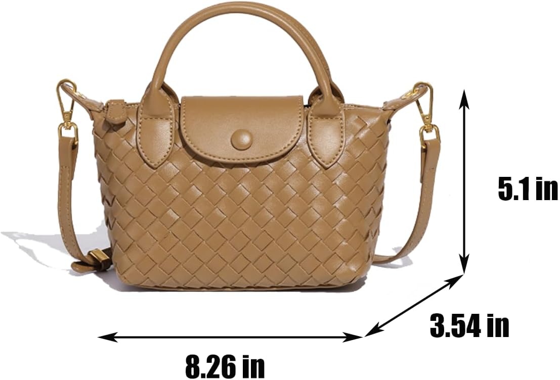 Mini Small Size Braided Luxury Leather Women's top Handle Handbag Fashion Travel Daily Satchel - OutsideCool