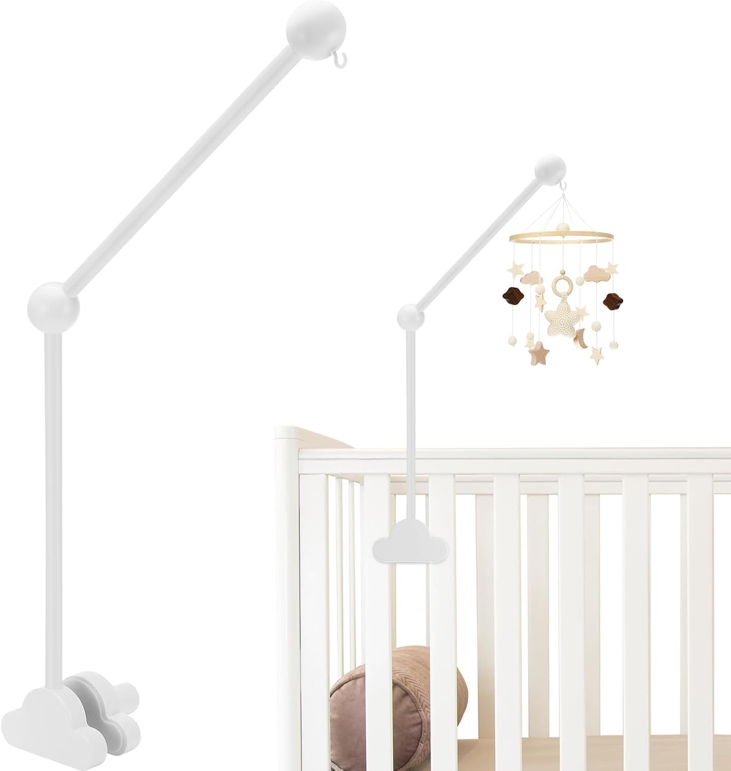 Baby Crib Mobile Bear Nursery Mobile for Boys Girls Teddy Velvet Mobile Nursery Decor for Infant Bedroom Hanging Infant Bed Bell for Bassinet Newborn Baby Gift(Animal Kingdom) - OutsideCool