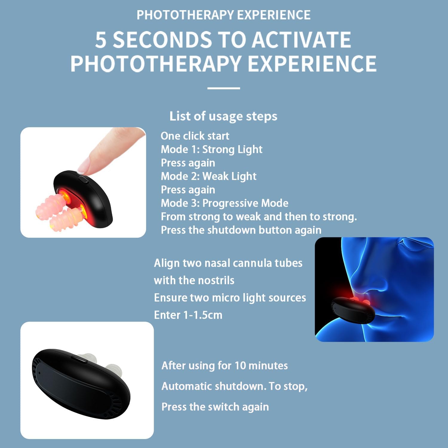 RespiRelief Red Light Nasal Therapy Device, Respi-Relief Red Light Nasal Therapy Instrument, Red Light Nasal Therapy for Nose, Nasal Soothing Device - OutsideCool