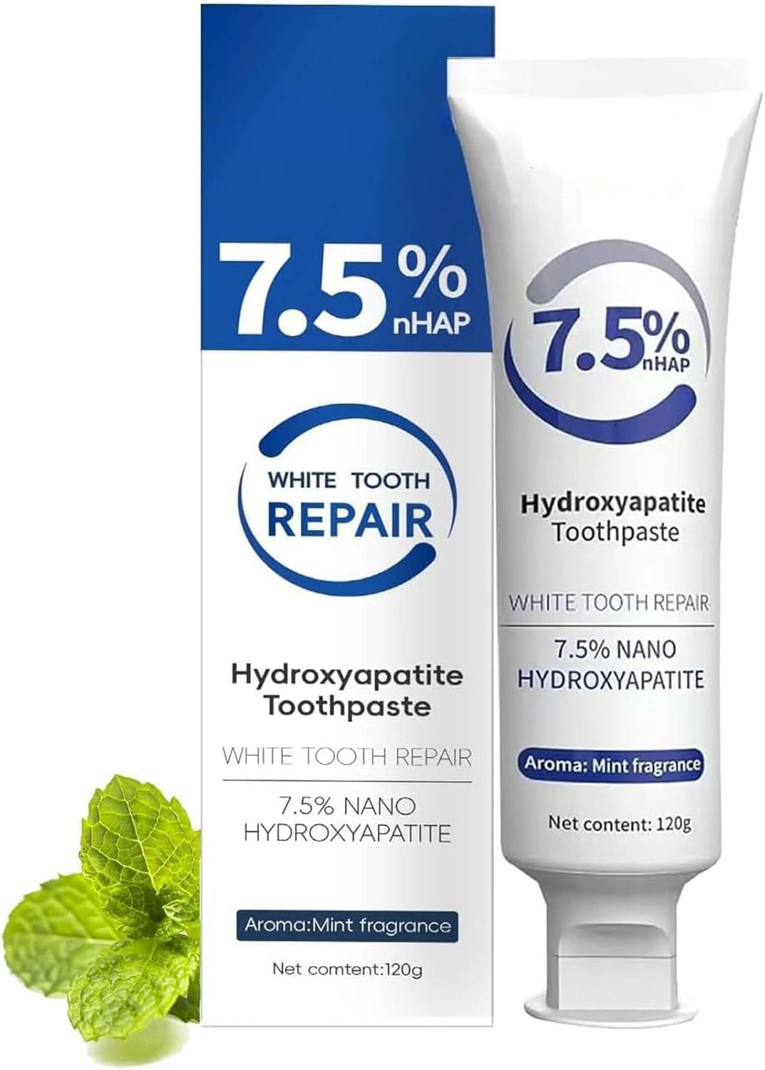 Hydroxyapatite Toothpastes for Enamel Protection and Tooth Strengthening,Whitening Toothpaste,Gentle Mint,Fresh Breath (3pcs) - OutsideCool