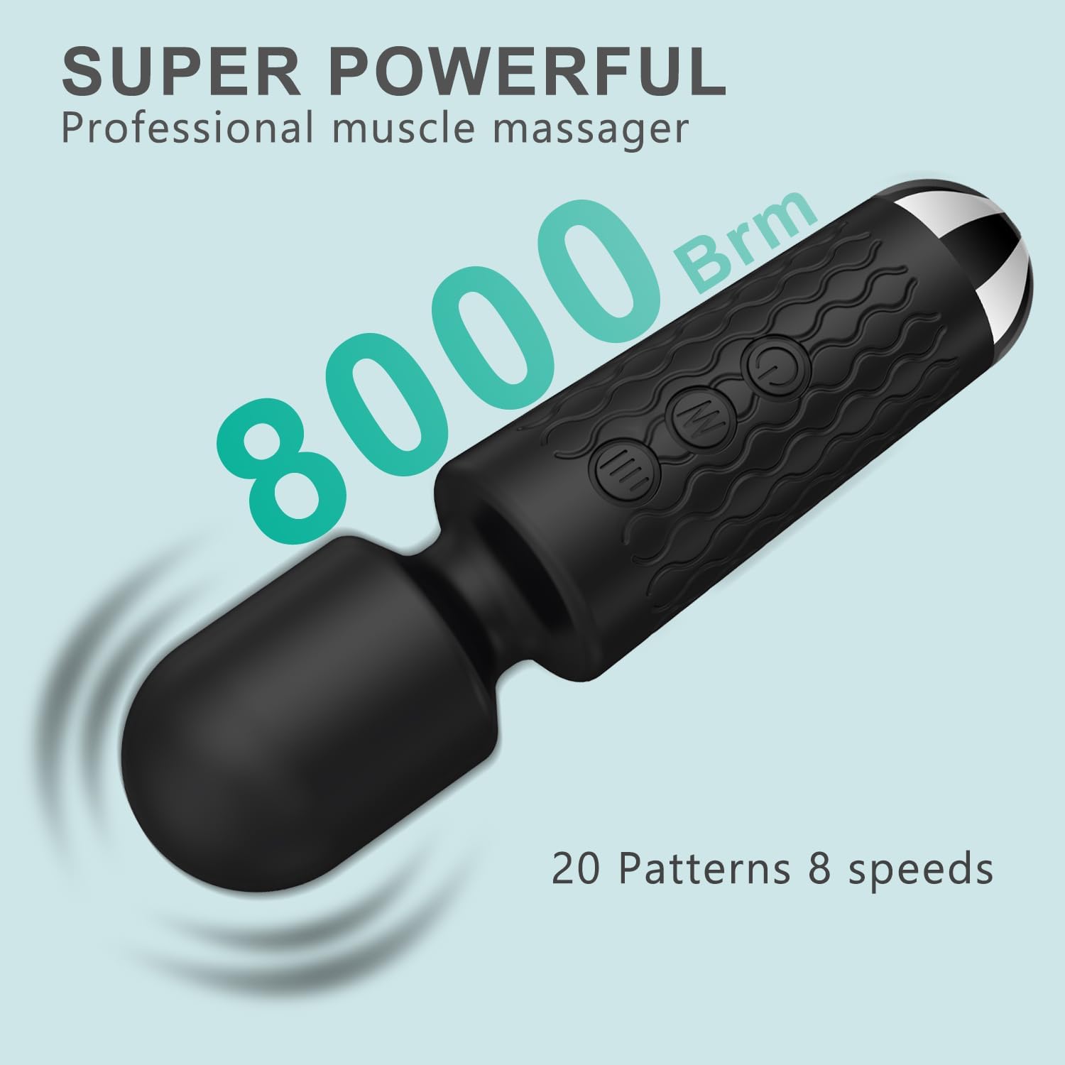 Personal Mini Massager, Handheld Wand Massager - Powerful Vibration Massager - Perfect for Travel Stress Relief, Relieves Back, Legs and Lumbar Muscles (Black) - OutsideCool