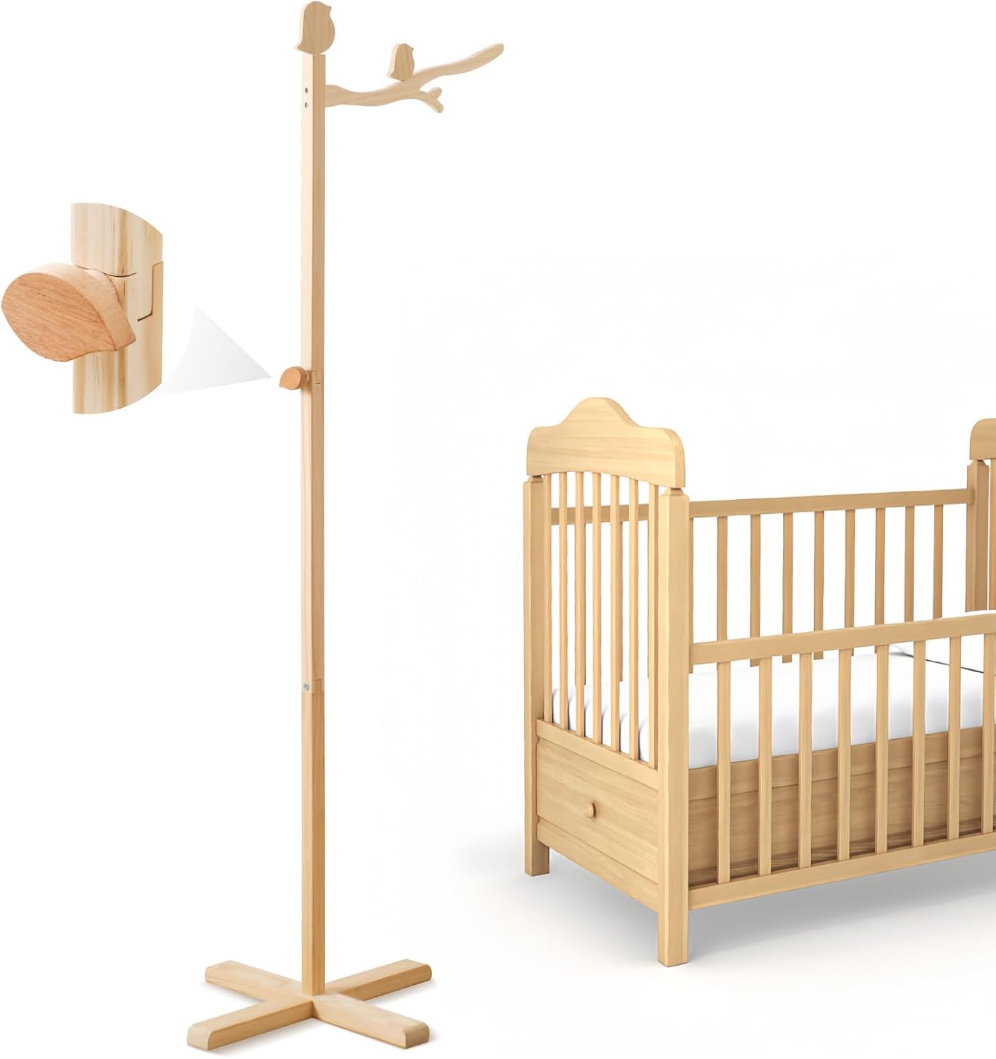 Baby Crib Mobile Bear Nursery Mobile for Boys Girls Teddy Velvet Mobile Nursery Decor for Infant Bedroom Hanging Infant Bed Bell for Bassinet Newborn Baby Gift(Animal Kingdom) - OutsideCool