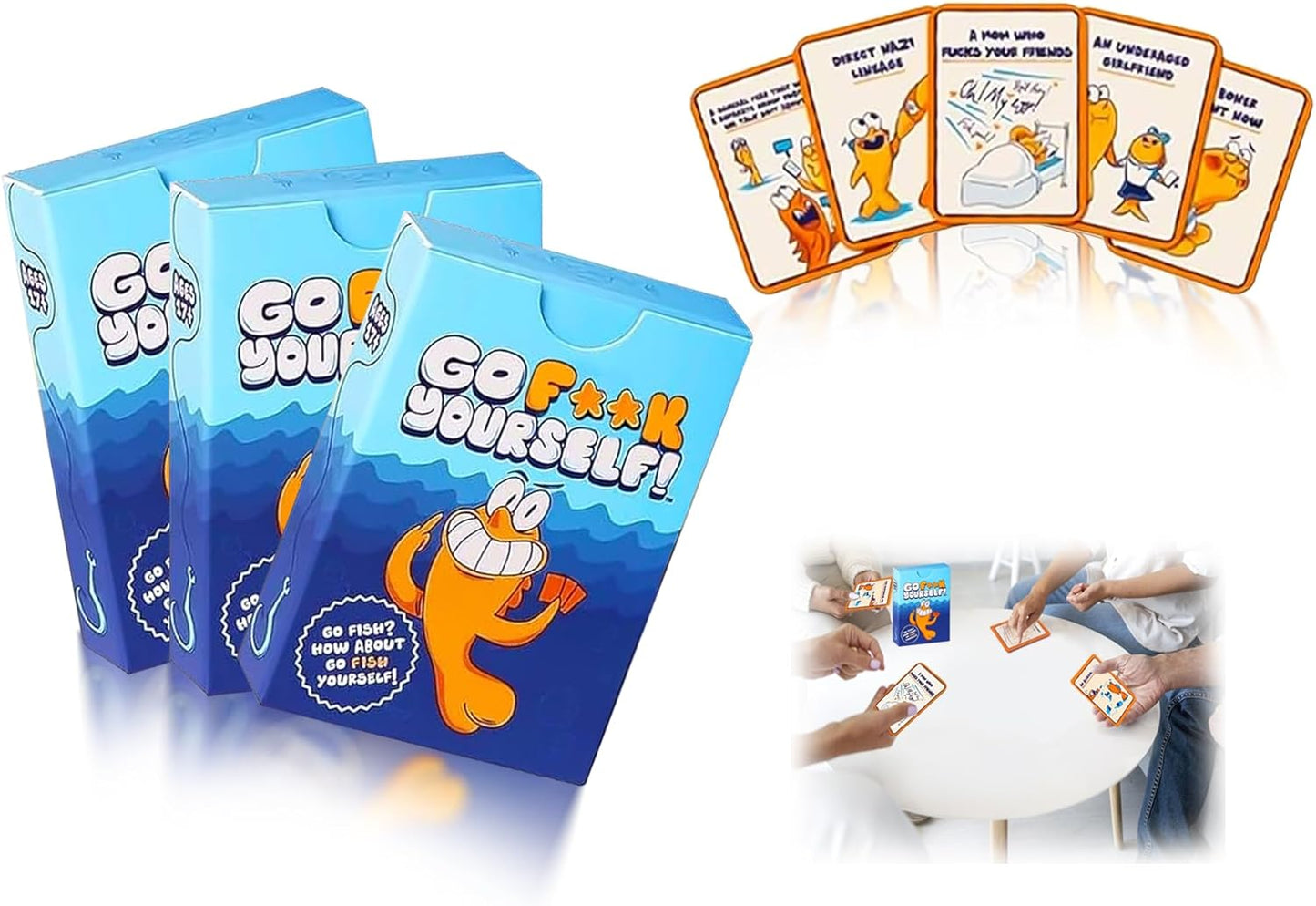 Kicttule Go Fuck Yourself Card Game for Adults - 48 Swear Word Playing Cards, Stress Relief Party Game for Game Nights with Friends (1 Pcs) - OutsideCool