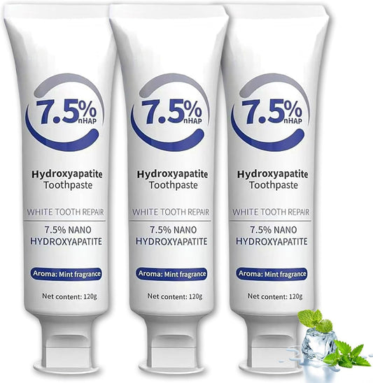 Hydroxyapatite Toothpastes for Enamel Protection and Tooth Strengthening,Whitening Toothpaste,Gentle Mint,Fresh Breath (3pcs) - OutsideCool