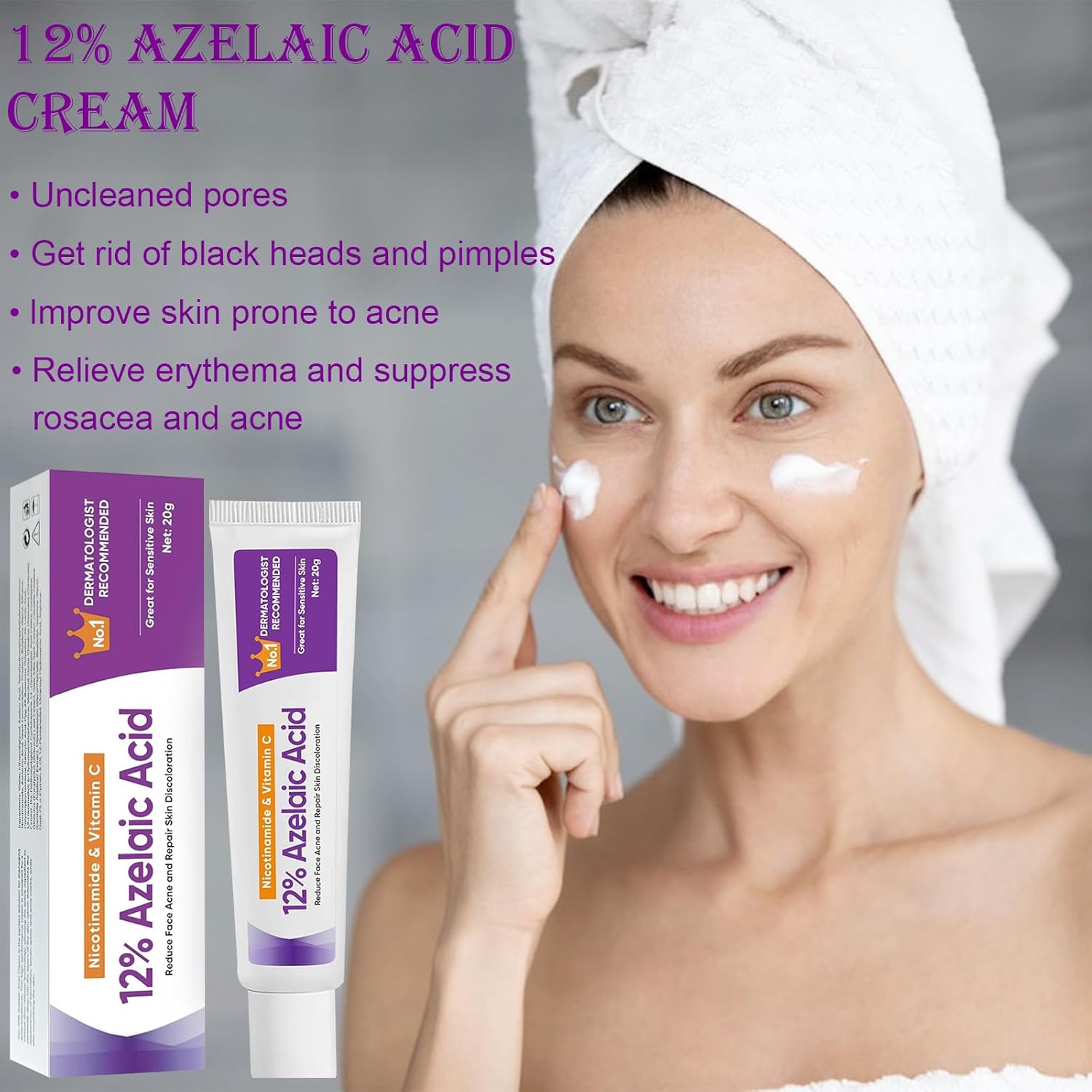 Azelaic Acid Serum, Azelaic Acid 12% Face Serum, Azelaic Acid Face Serum, Against Redness, Azelaic Acid Face Serum for Sensitive Skin - OutsideCool