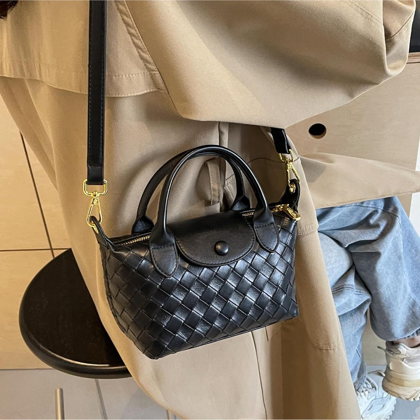 Mini Small Size Braided Luxury Leather Women's top Handle Handbag Fashion Travel Daily Satchel - OutsideCool