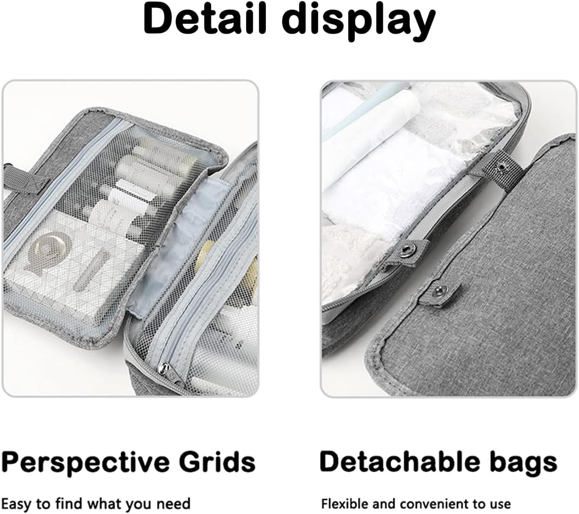 Hanging Toiletry Bag, Waterproof Travel Makeup Bag Portable Wash Bag for Makeup Large Capacity Makeup Traveling Organizer Multifunctional Travel Organizer for Women Travel Camping Outdoor - OutsideCool