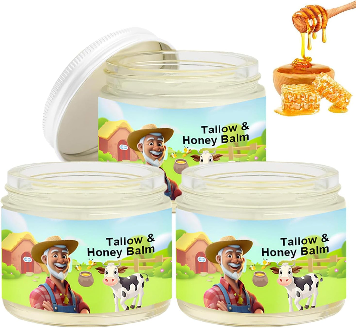 Tallow and Honey Balm, Beef Tallow and Honey Balm, Refreshing and Non Greasy Texture, Deeply Penetrate Skin, Absorbs Quickly for Hydrate Skin, Leaving it Feeling Soft, Supple and Glowing - OutsideCool