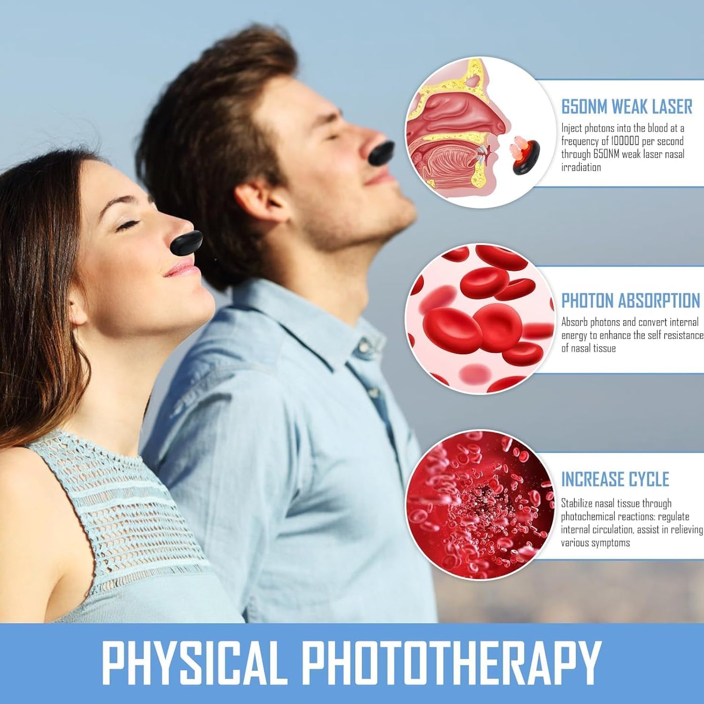 Red Light Nasal Therapy Device, Red Light Lamp Therapy Nasal Calming Device, Red Light Therapy, Nose Infrared, Rhinitis Therapy Device, Nose Rhinitis Therapy Device - OutsideCool