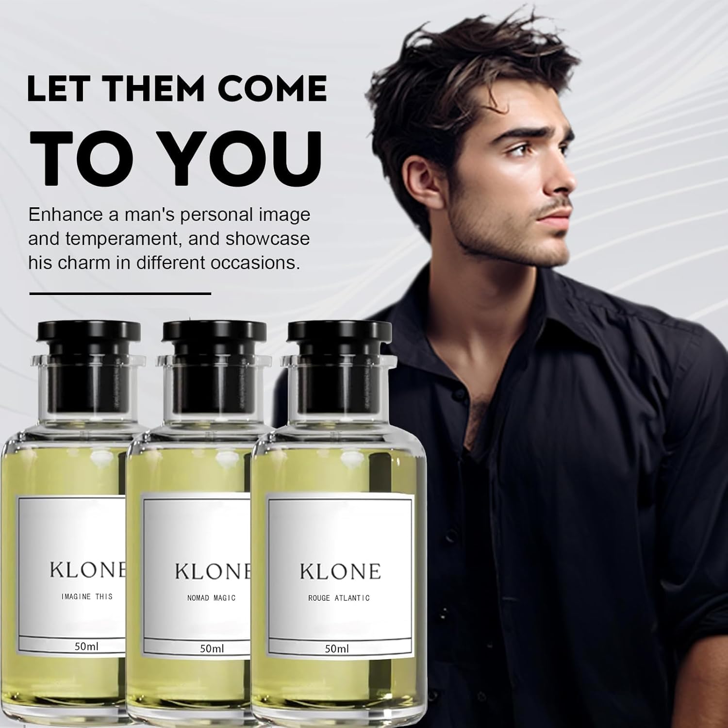 Klone Perfume for Men,Klone Scents Perfume for Men,Long-Lasting Fragrance Enhances Charm and Confidence,Fragrance of romance and temptation (Rouge Atlantic) - OutsideCool