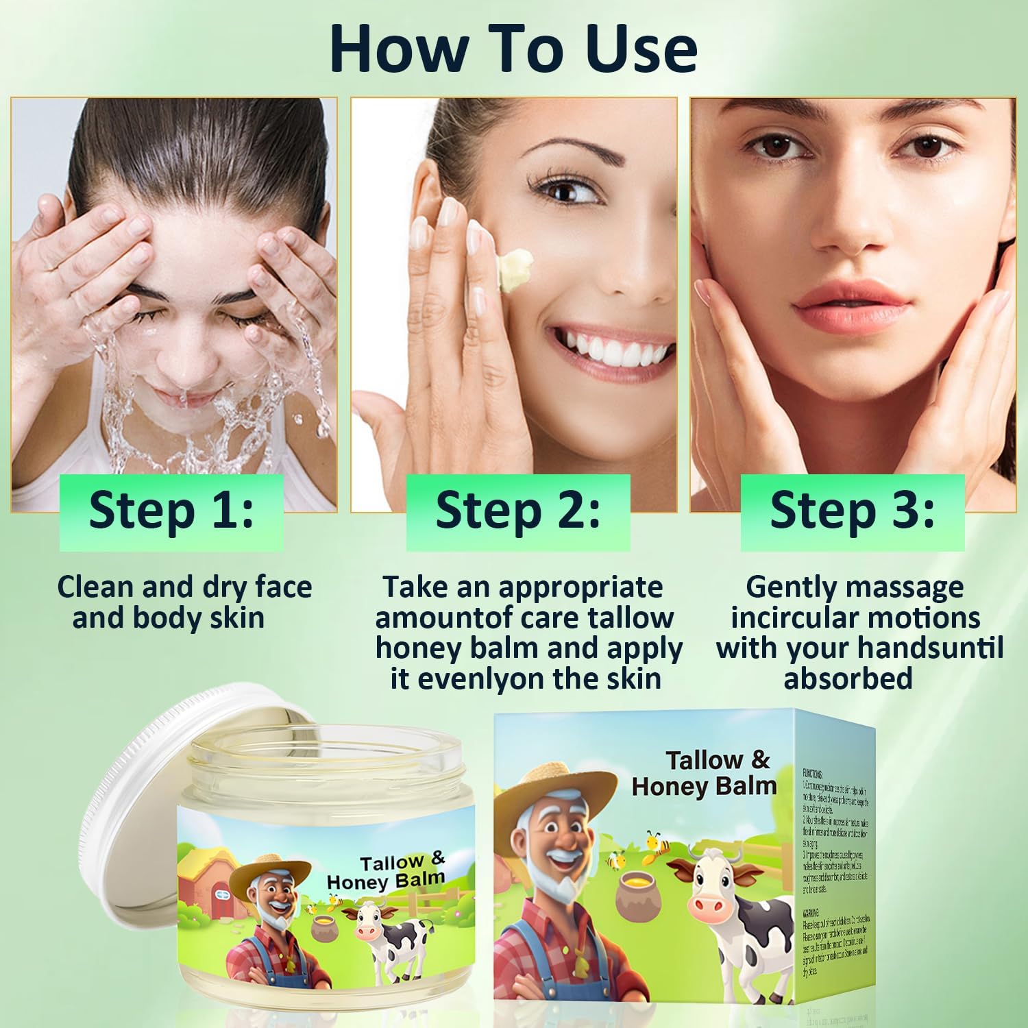 Tallow and Honey Balm, Beef Tallow and Honey Balm, Refreshing and Non Greasy Texture, Deeply Penetrate Skin, Absorbs Quickly for Hydrate Skin, Leaving it Feeling Soft, Supple and Glowing - OutsideCool