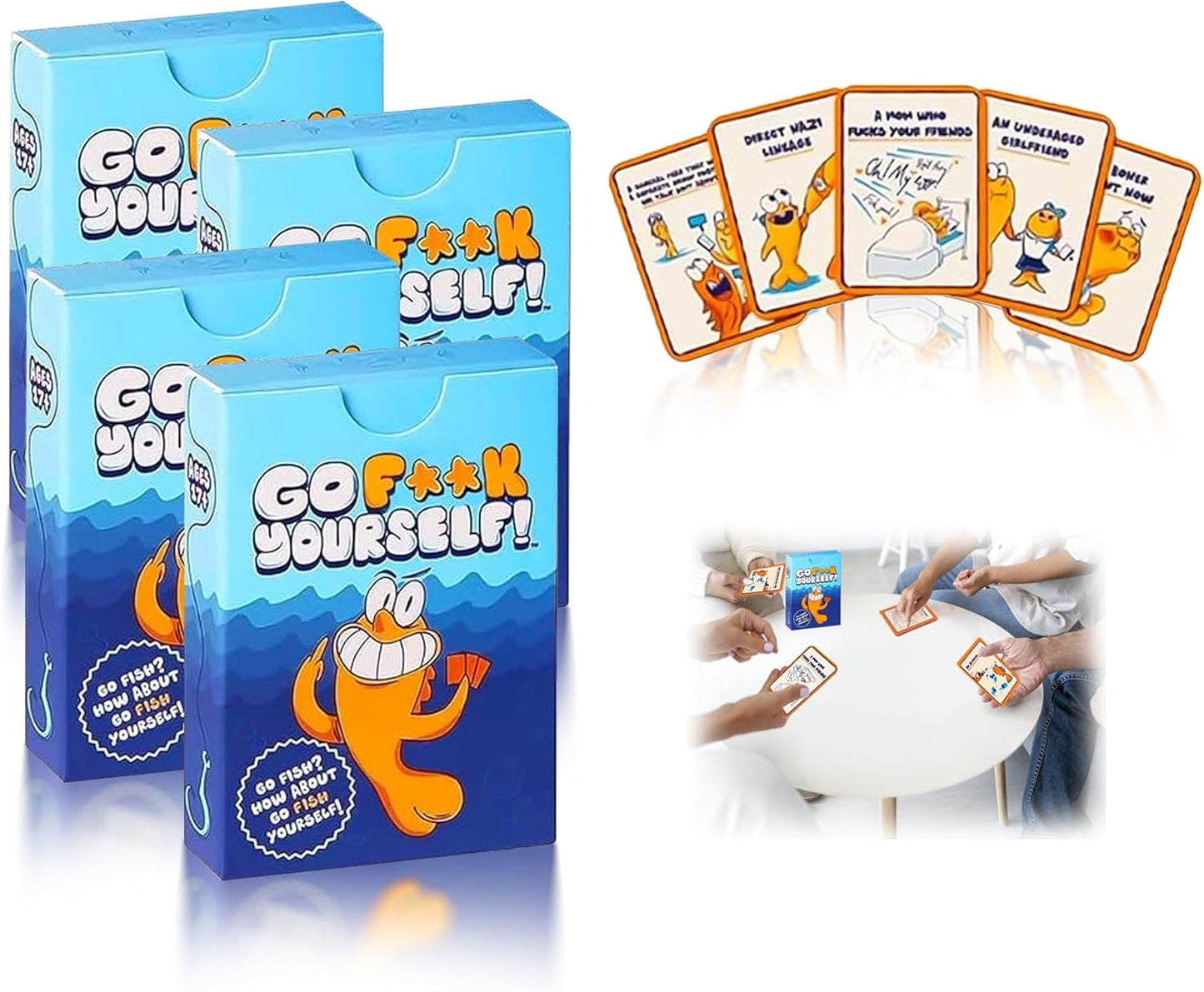 Kicttule Go Fuck Yourself Card Game for Adults - 48 Swear Word Playing Cards, Stress Relief Party Game for Game Nights with Friends (1 Pcs) - OutsideCool