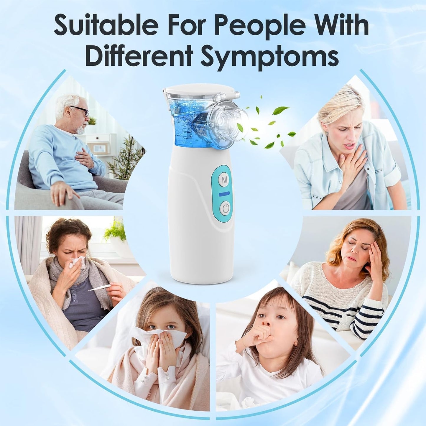 Ultrasonic Nebulizer, Model Ne-520 Portable Nebulizer for Adults and Kids, Nebulizer Machine with Two Modes and Self-Cleaning Function, Breathing Treatment Machine Nebulizer for Travel & Home - OutsideCool