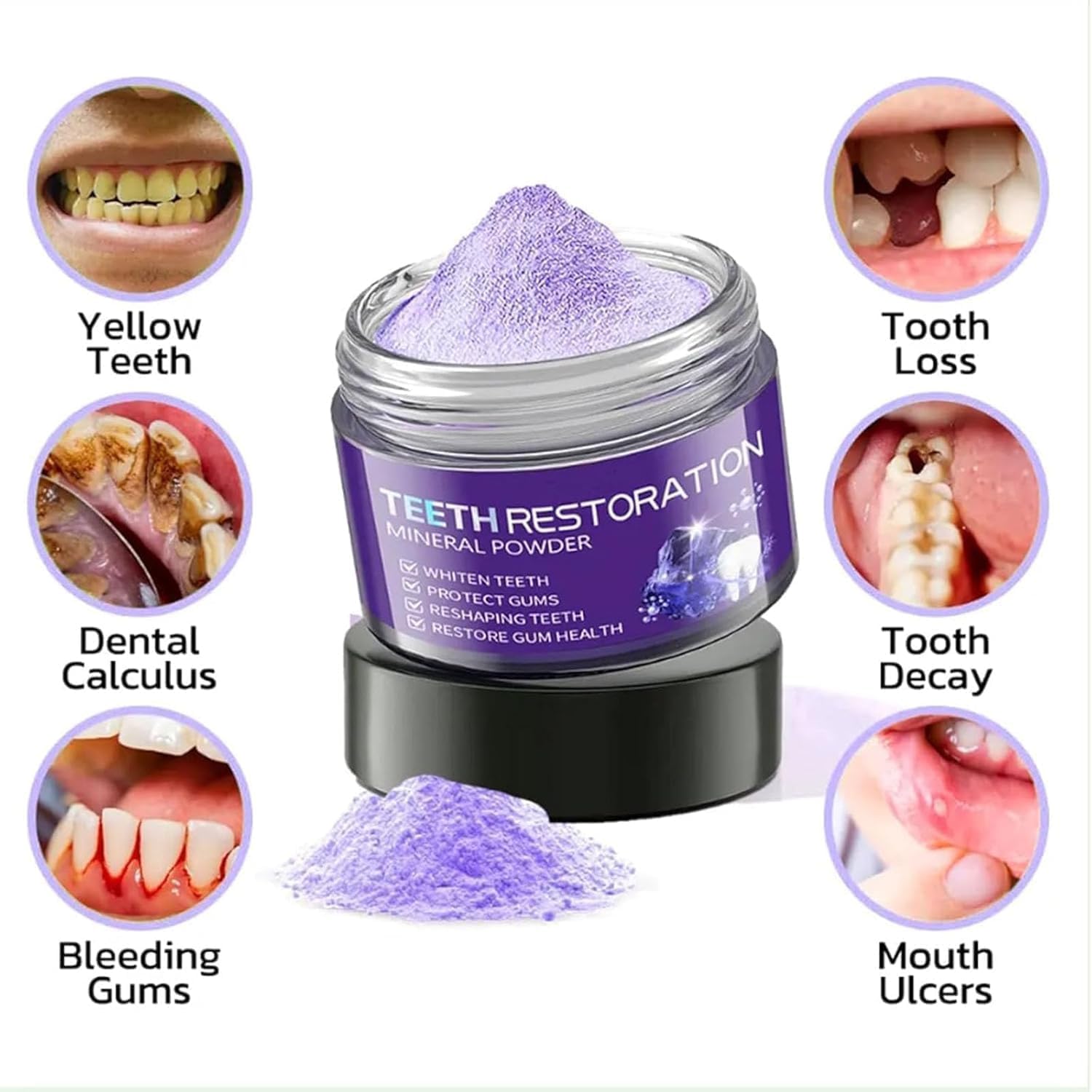 3 PCS Teeth Restoration Mineral Powder, Teeth Whitening, Effective in Strengthening , Dental Restoration Mineral , Natural Teeth Restoration - OutsideCool