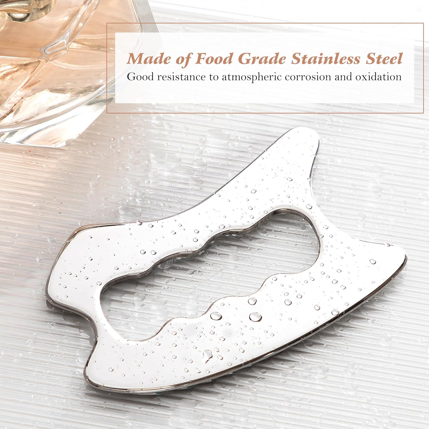 Gua Sha Tool, Stainless Steel Muscle Massage Tool, Scraper Tool for Soft Tissue Physical Therapy Stuff, Used for Back, Legs, Arms, Neck, Shoulder, D - OutsideCool