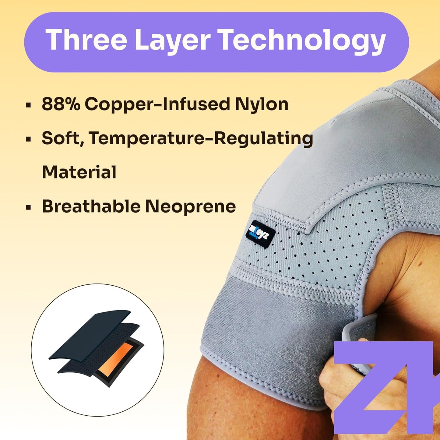 Shoulder Brace for Men and Women+ Bonus – for Torn Rotator Cuff Support,Tendonitis, Dislocation, Bursitis, Neoprene Shoulder Compression Sleeve Wrap by Zenkeyz - OutsideCool
