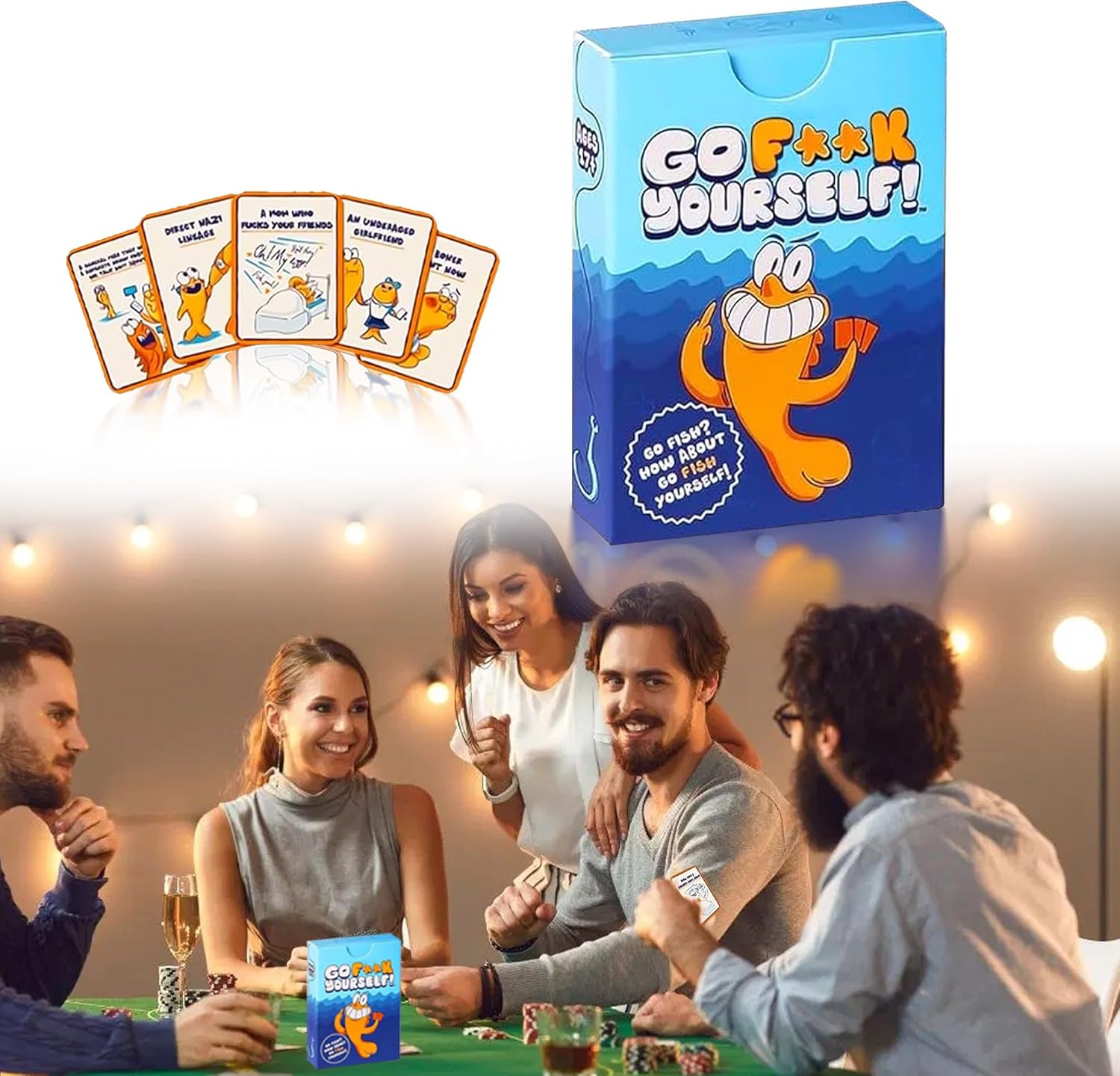 Kicttule Go Fuck Yourself Card Game for Adults - 48 Swear Word Playing Cards, Stress Relief Party Game for Game Nights with Friends (1 Pcs) - OutsideCool