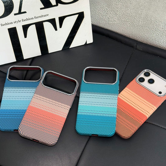 Carbon Fibre With Magnetic Case For iPhone 13 14 15 16 17 Pro Max+Tempered Glass - OutsideCool