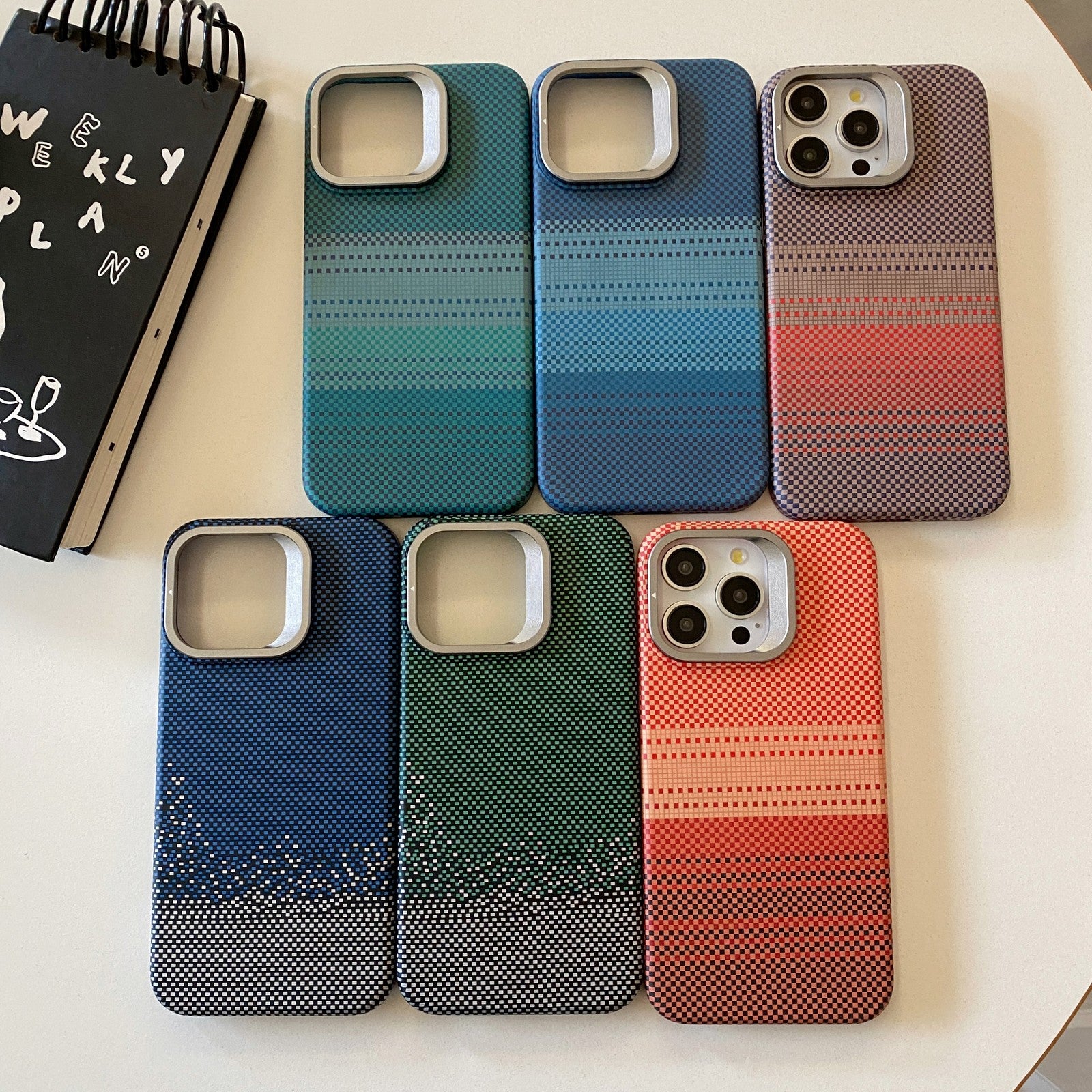 Carbon Fibre With Magnetic Case For iPhone 13 14 15 16 17 Pro Max+Tempered Glass - OutsideCool