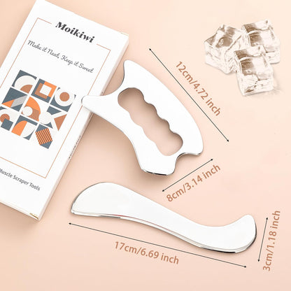 Gua Sha Tool, Stainless Steel Muscle Massage Tool, Scraper Tool for Soft Tissue Physical Therapy Stuff, Used for Back, Legs, Arms, Neck, Shoulder, LD