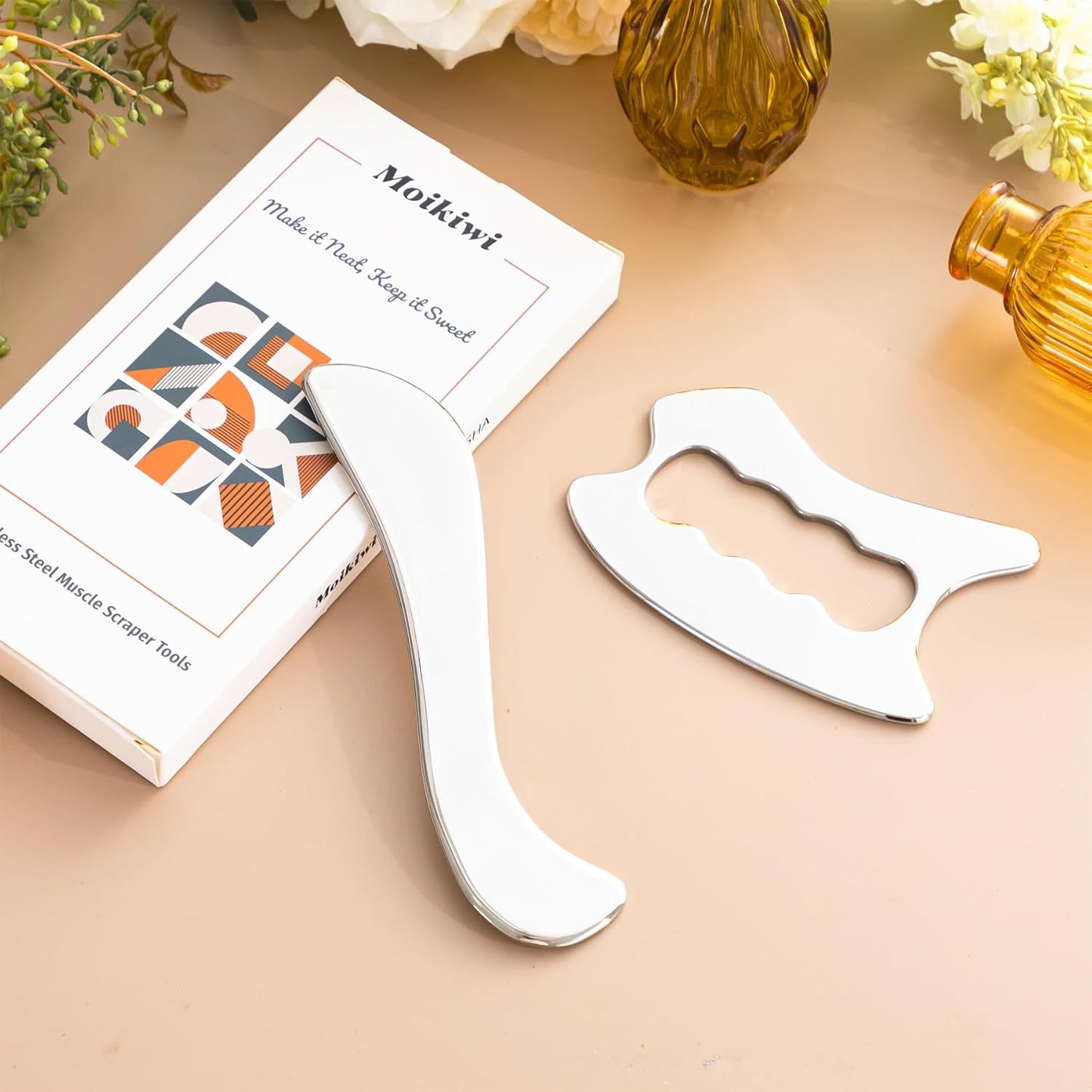 Gua Sha Tool, Stainless Steel Muscle Massage Tool, Scraper Tool for Soft Tissue Physical Therapy Stuff, Used for Back, Legs, Arms, Neck, Shoulder, LD