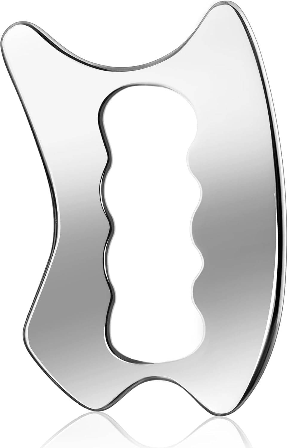 Gua Sha Tool, Stainless Steel Muscle Massage Tool, Scraper Tool for Soft Tissue Physical Therapy Stuff, Used for Back, Legs, Arms, Neck, Shoulder, D - OutsideCool