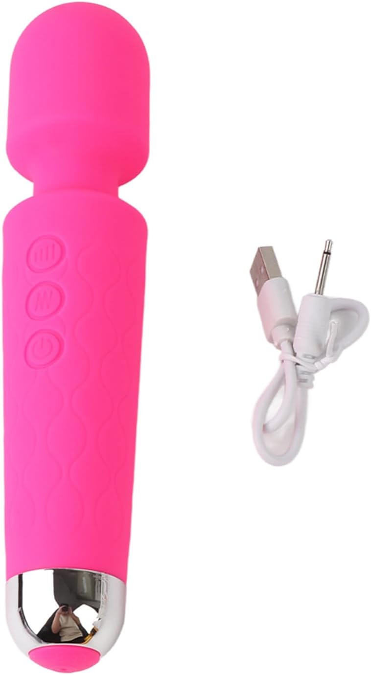 Taddien Feminine Vibration Wand Rechargeable 8 Speed Low Noise Muscle Relaxer 20 Frequency Waterproof Handheld Vibrating for Neck (Pink) - OutsideCool