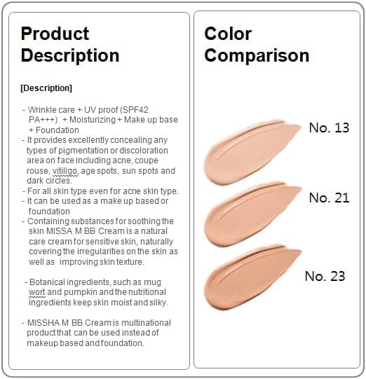 M Perfect Cover BB Cream SPF 42 (50ml 1.7fl oz.) (No. 23) - OutsideCool