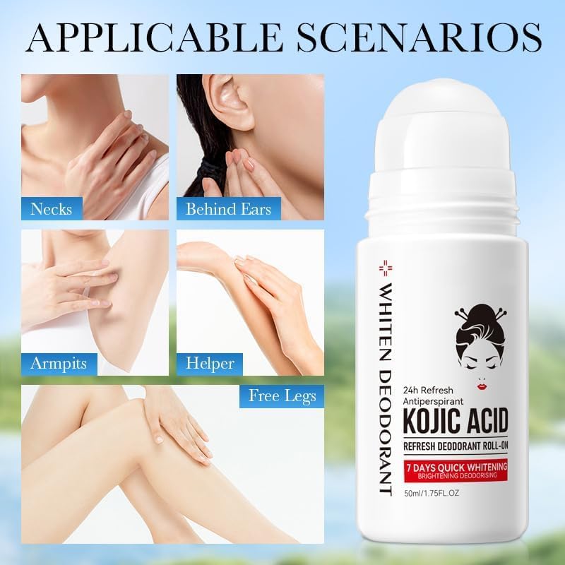 For Kojic Acid Nourishing & Skin Brightening Body Lotion Antiperspirant Deodorant | Clinical Strength Hyperhidrosis Treatment - Reduces Armpit Sweat 1.75 Fl.Oz (1 Pack) - OutsideCool
