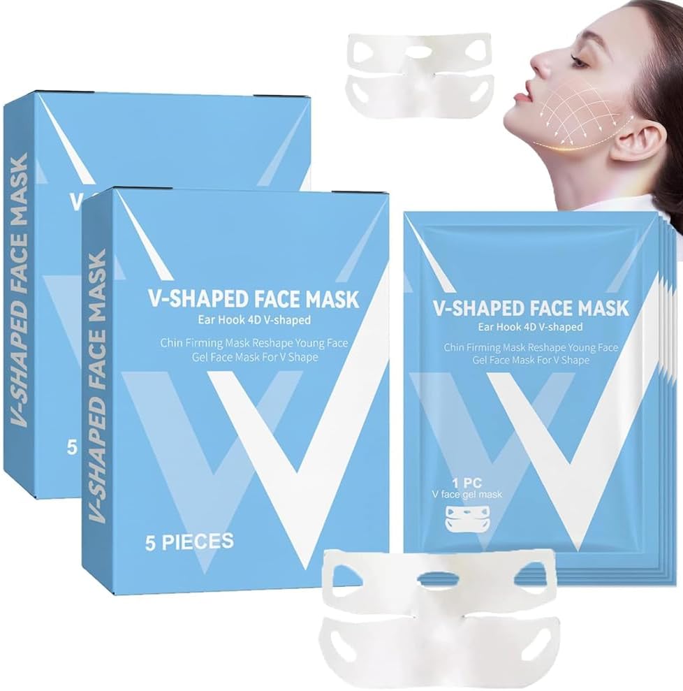 10Pcs Bloskin Double Chin Mask Reusable,Bloskin Double Chin Mask,V Line Lifting Mask Double Chin Reducer,V Line Lifting Mask - OutsideCool