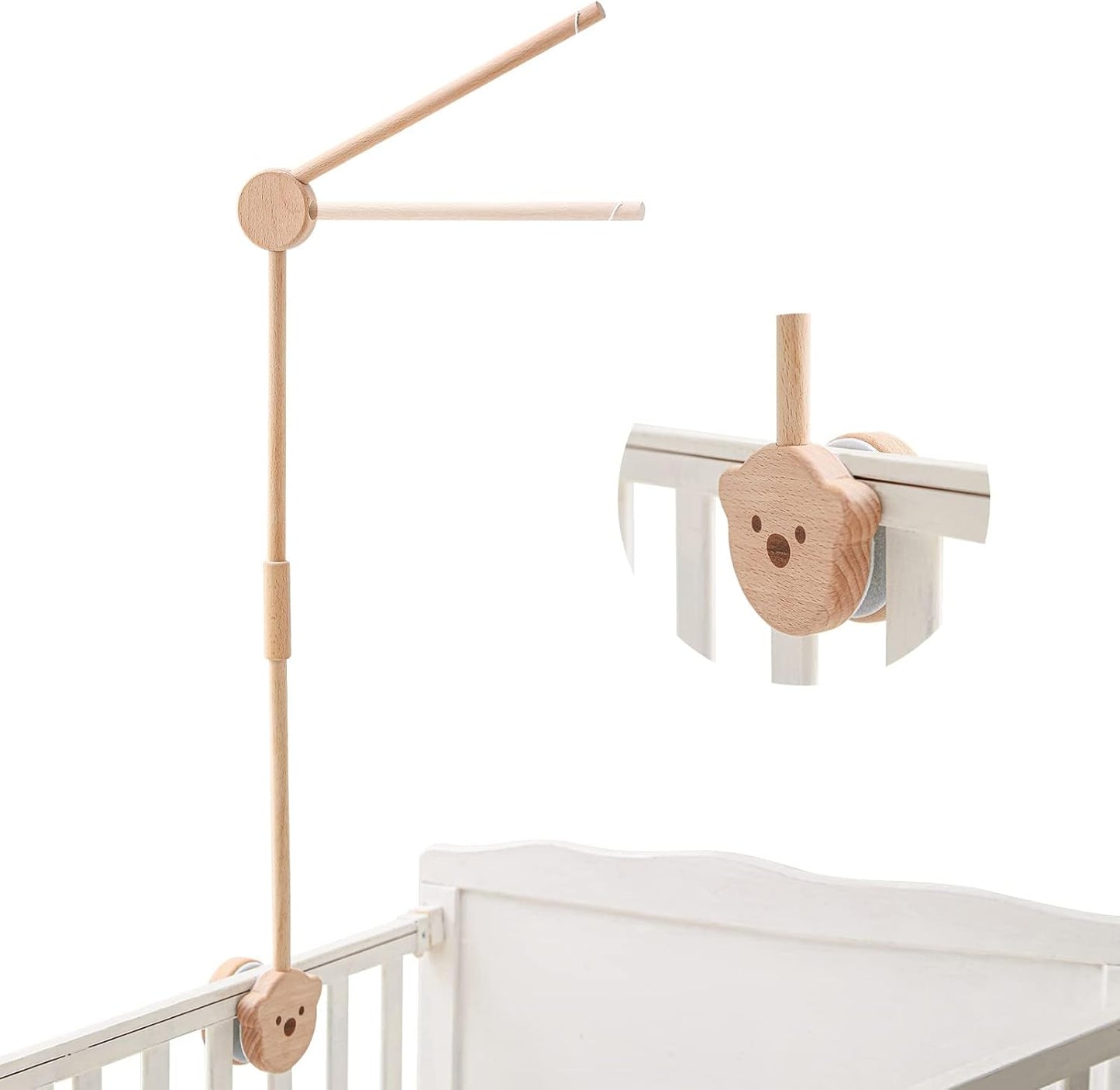 Baby Crib Mobile Bear Nursery Mobile for Boys Girls Teddy Velvet Mobile Nursery Decor for Infant Bedroom Hanging Infant Bed Bell for Bassinet Newborn Baby Gift(Animal Kingdom) - OutsideCool