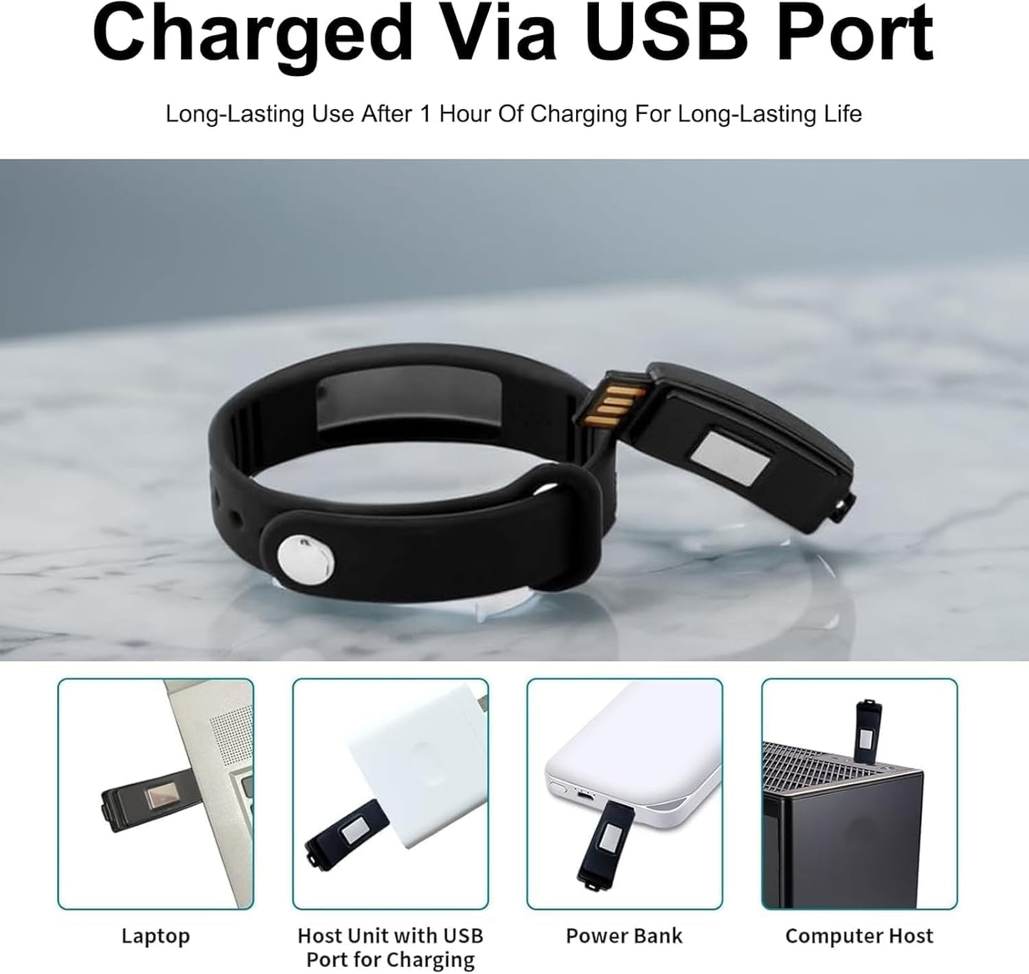 Vibrating Alarm Wristband,Silent Wrist Alarm Watch Potty for Deep Sleepers/Hearing Impaired Daily Reminder, Black - OutsideCool