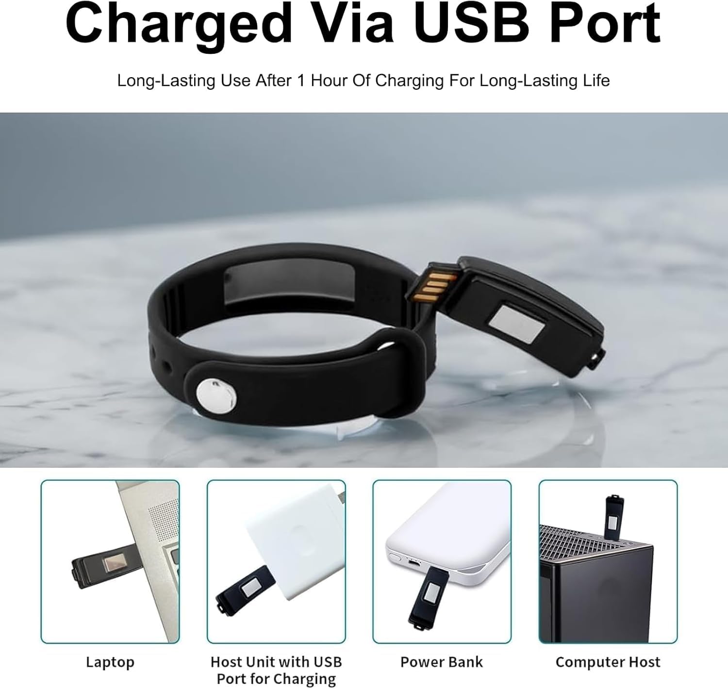 Vibrating Alarm Wristband,Silent Wrist Alarm Watch Potty for Deep Sleepers/Hearing Impaired Daily Reminder, Black - OutsideCool