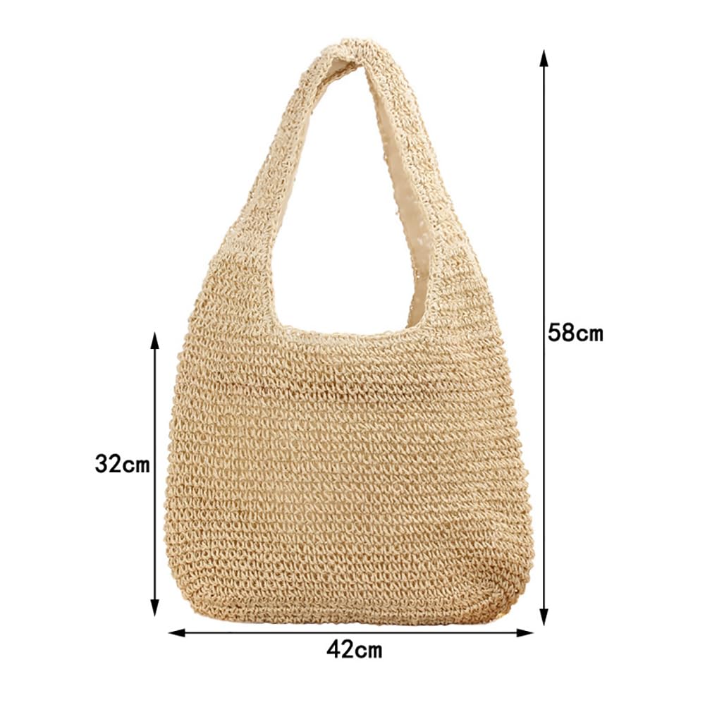 Woven Beach Bags Straw Shoulder Bag Handle Tote Summer Beach Bag Rattan Handbag - OutsideCool