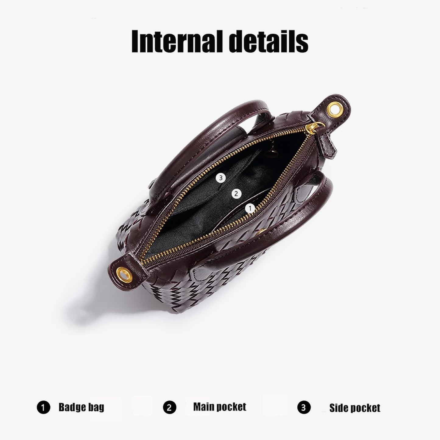 Mini Small Size Braided Luxury Leather Women's top Handle Handbag Fashion Travel Daily Satchel Colour: Light Green - OutsideCool