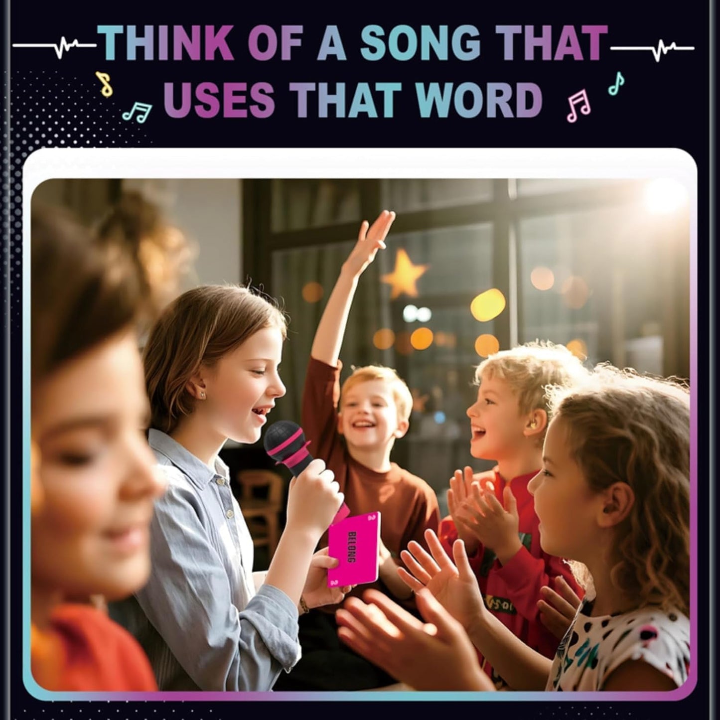 Grab The Mic Game – Family Karaoke Party Games，Fun Games for Adults, 2-10 Players - Board Game for Bad Singers with 250 Lyrics (125 Cards) - OutsideCool