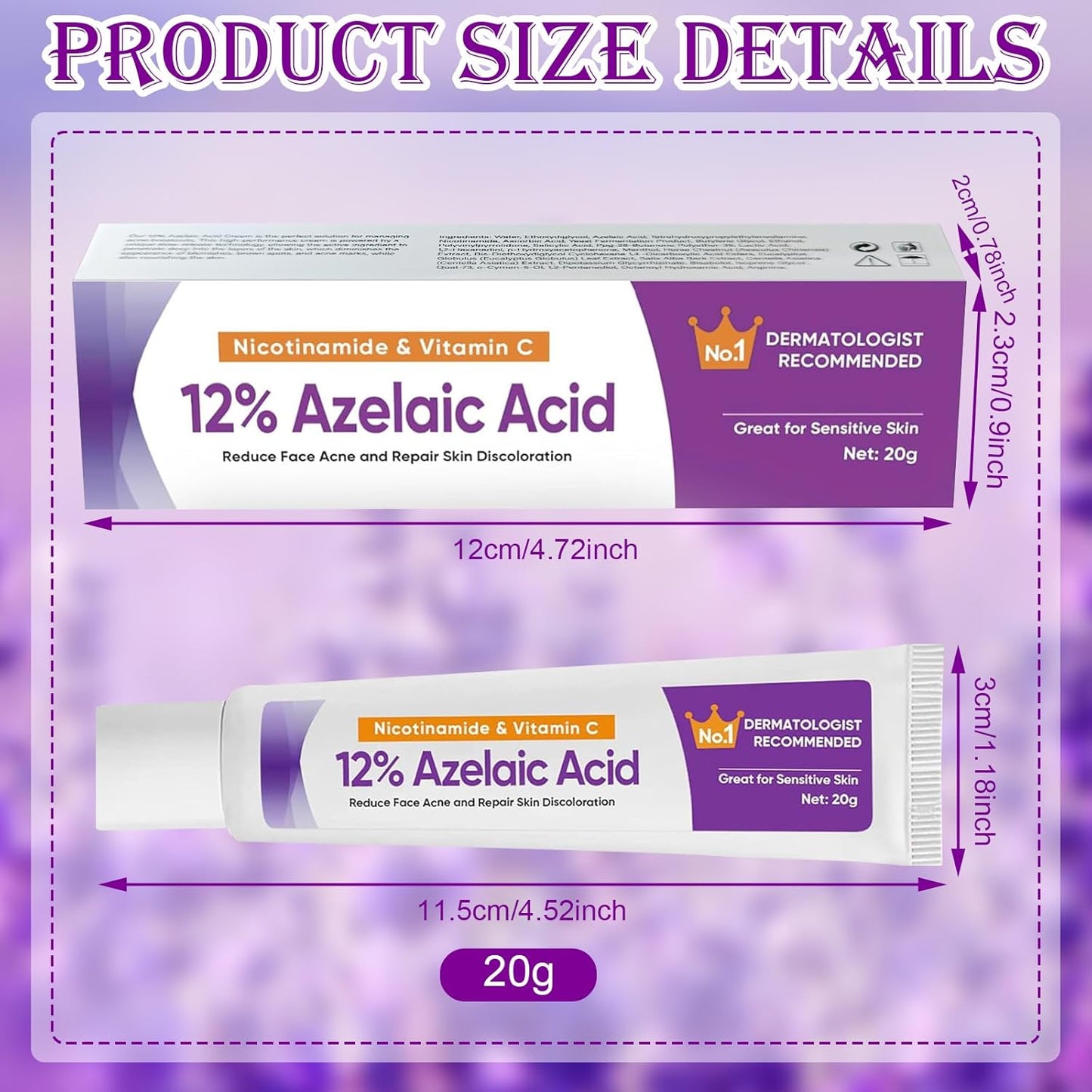 Azelaic Acid Serum, Azelaic Acid 12% Face Serum, Azelaic Acid Face Serum, Against Redness, Azelaic Acid Face Serum for Sensitive Skin - OutsideCool