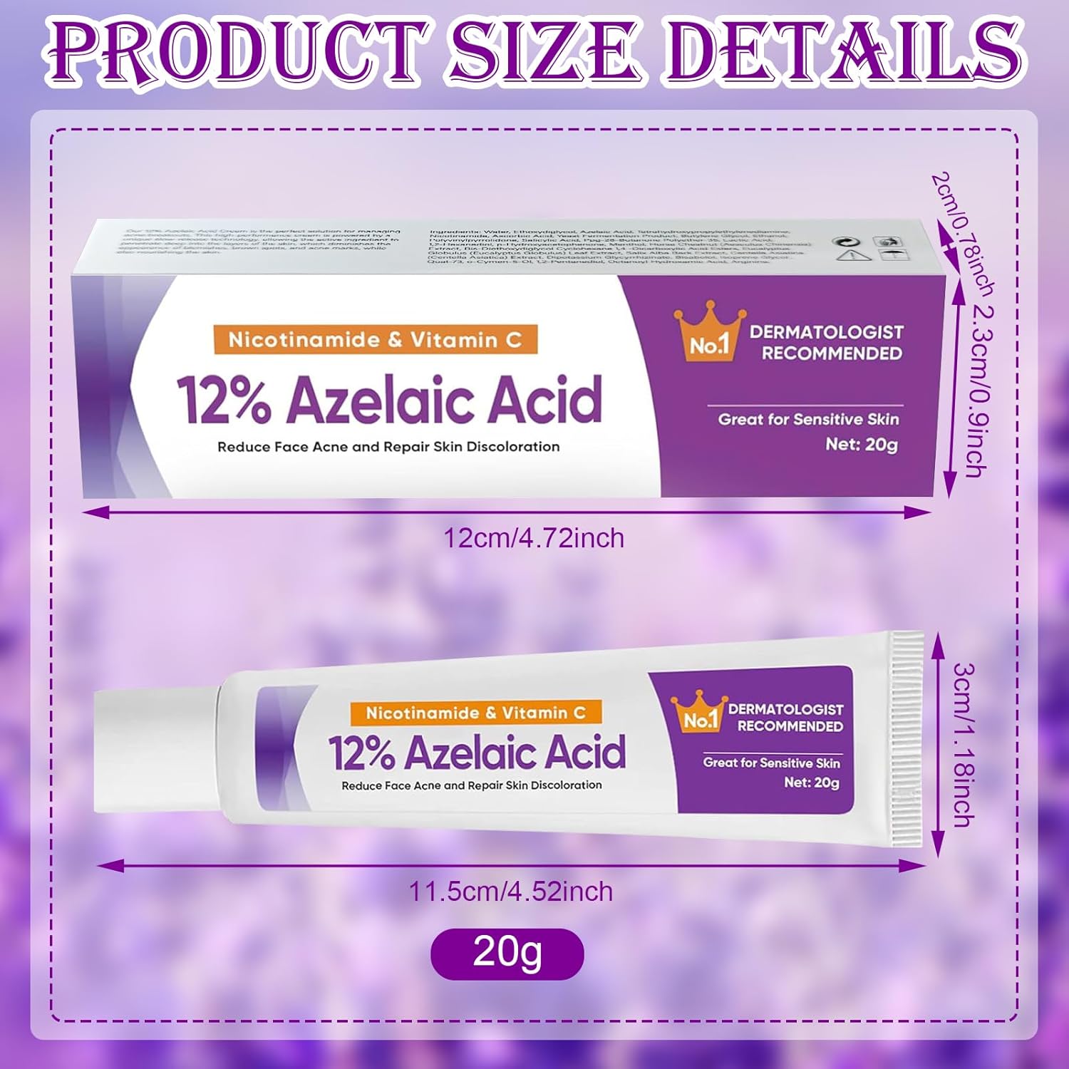 Azelaic Acid Serum, Azelaic Acid 12% Face Serum, Azelaic Acid Face Serum, Against Redness, Azelaic Acid Face Serum for Sensitive Skin - OutsideCool