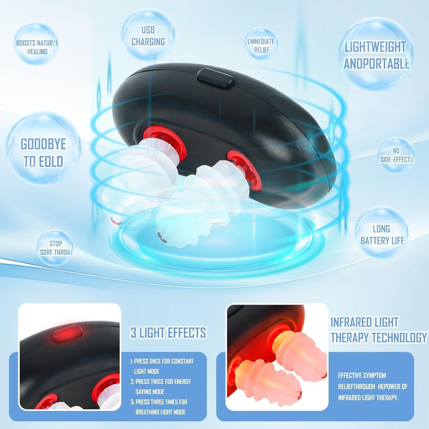 Red Light Nasal Therapy Device, Red Light Lamp Therapy Nasal Calming Device, Red Light Therapy, Nose Infrared, Rhinitis Therapy Device, Nose Rhinitis Therapy Device - OutsideCool