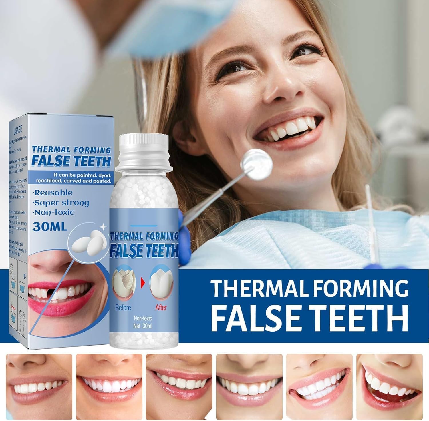 Tooth Repair Kit/Tooth Repair Granules/Cavity Filler for Teeth/Tooth Repair Kit for Chipped Teeth/Cavity Filler for Teeth/Temporary Filling for Tooth/Kit de réparation de dents/Temporary Filling for Tooth - OutsideCool