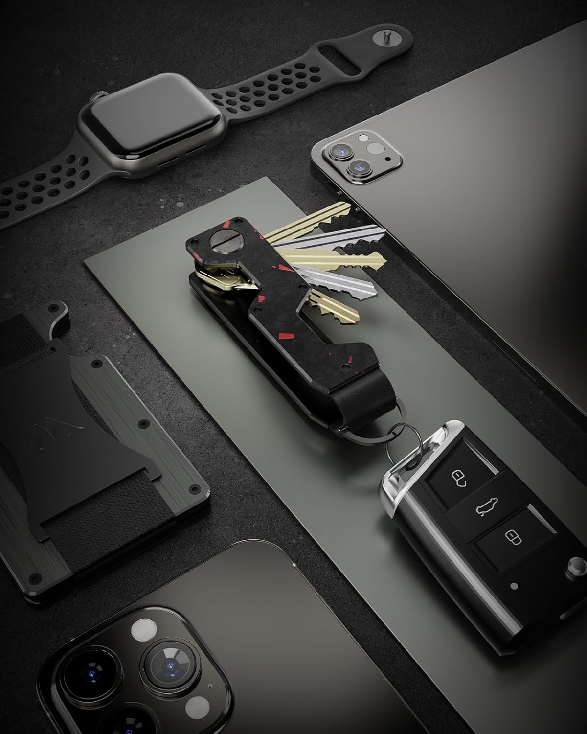 Key Organizer Compact Key Holder Metal Key Chain Minimalist key case key holder for keychain Secures 1-5 Keys - OutsideCool