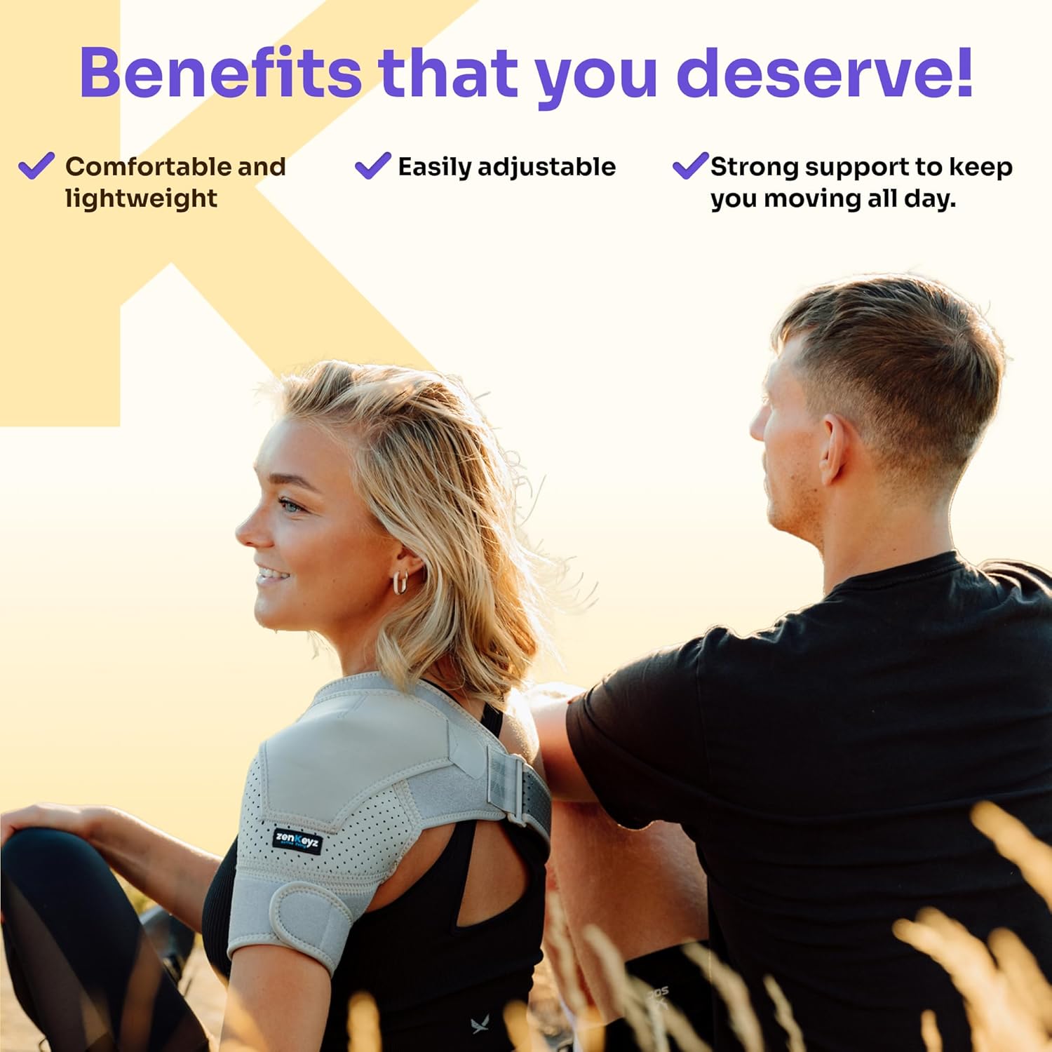 Shoulder Brace for Men and Women+ Bonus – for Torn Rotator Cuff Support,Tendonitis, Dislocation, Bursitis, Neoprene Shoulder Compression Sleeve Wrap by Zenkeyz - OutsideCool