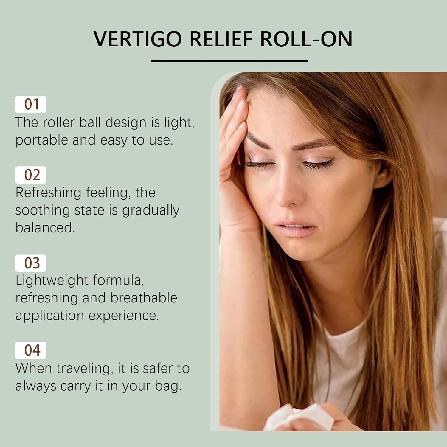 Vertisooth Anti-Dizzy Roll-On,Vertisoothe Roll-On Antimareos,Vertisoothe Roller,Fast-Acting Essential Oils, Ready to Use Roller,Natural Ingredients Can Quickly Relieve Dizziness (1PCS) - OutsideCool