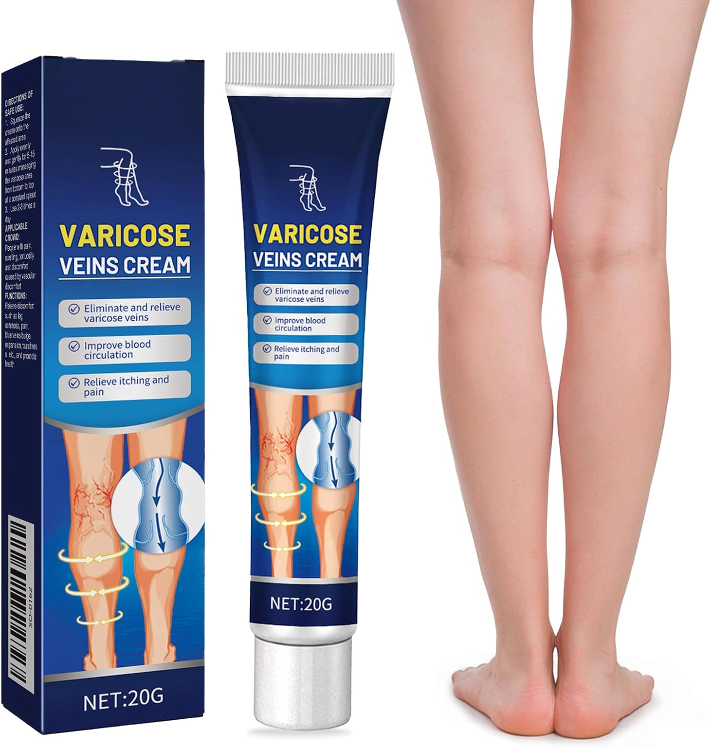 Varicose Vein Relief Massage Cream - Varicose Veins Cream for Legs, Feet, and Ankles, Soothe Discomfort, 20g - OutsideCool
