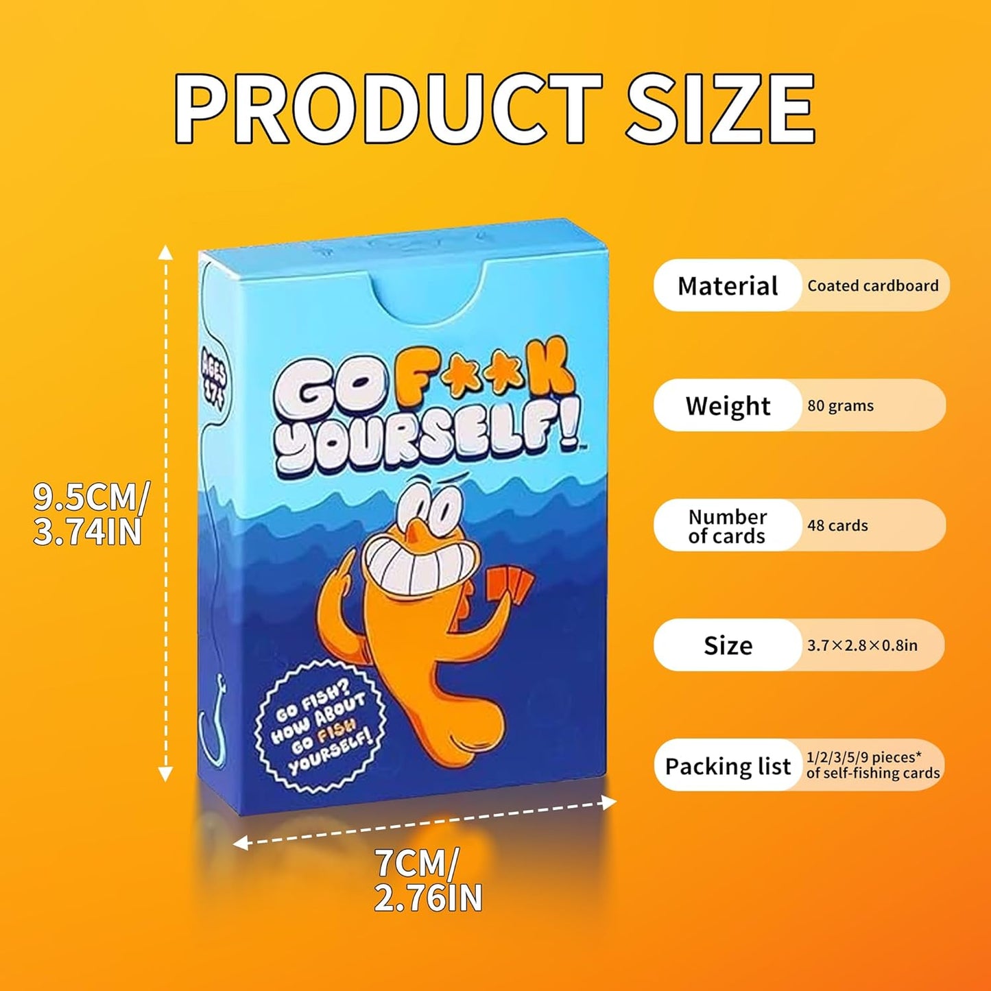 Kicttule Go Fuck Yourself Card Game for Adults - 48 Swear Word Playing Cards, Stress Relief Party Game for Game Nights with Friends (1 Pcs) - OutsideCool