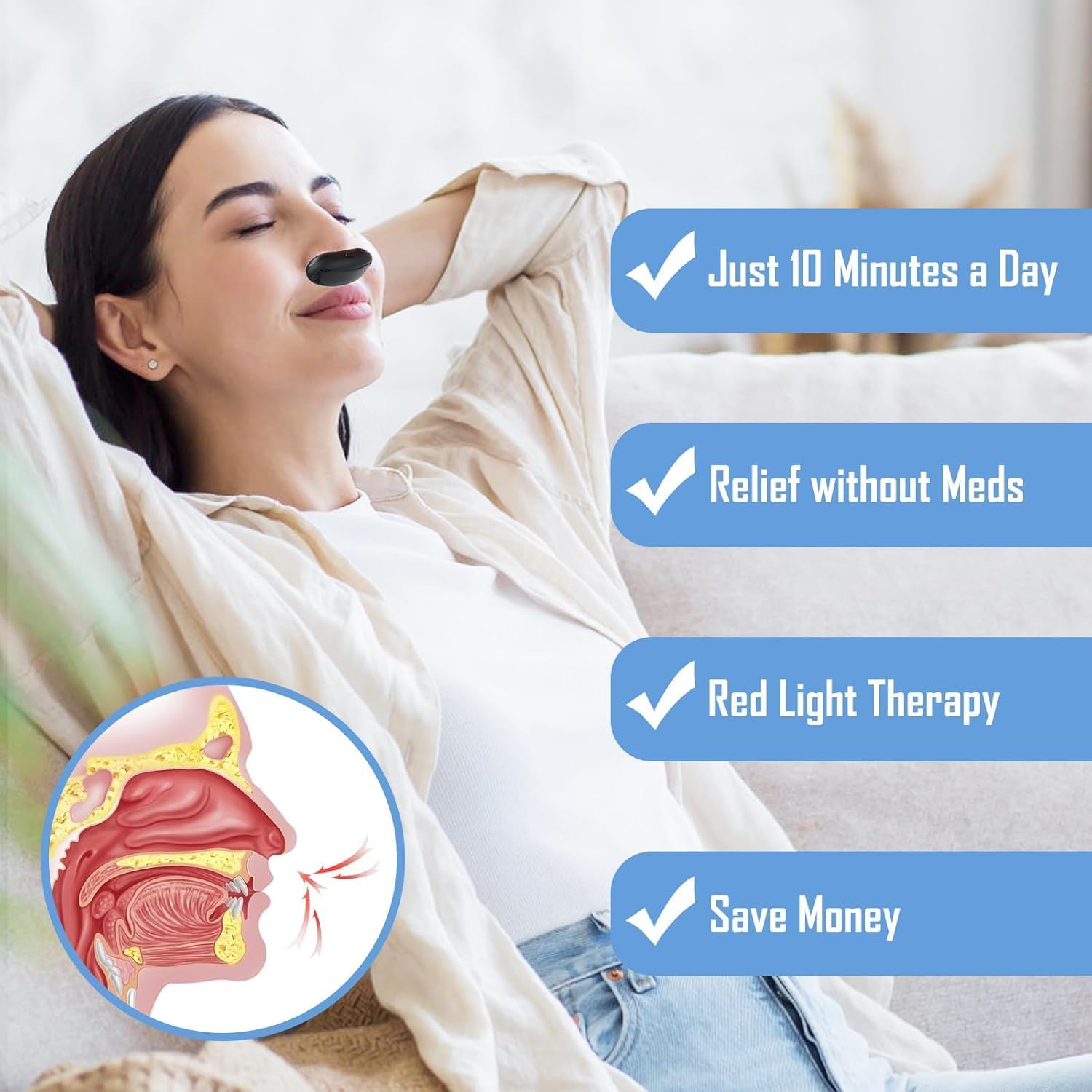 Red Light Nasal Therapy Device, Red Light Lamp Therapy Nasal Calming Device, Red Light Therapy, Nose Infrared, Rhinitis Therapy Device, Nose Rhinitis Therapy Device - OutsideCool
