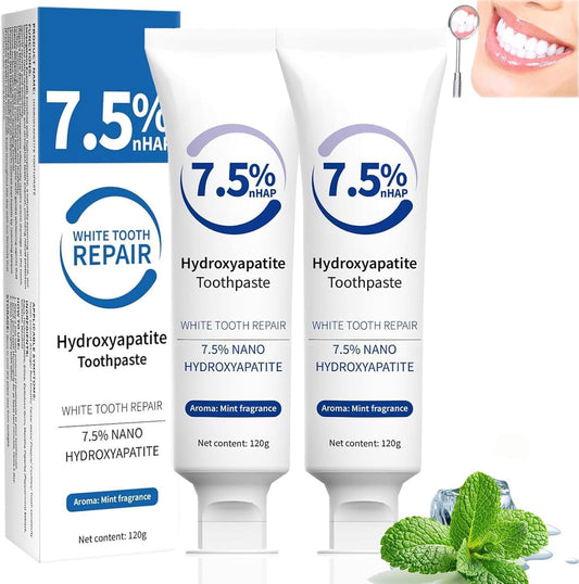 Hydroxyapatite Toothpaste 7.5%, Hydroxyapatite Toothpastes for Enamel Protection and Tooth Strengthening, Fluoride-Free Formula With Gentle Mint, Advanced Enamel Protection, For Sensitive Teeth, Daily Protection(2pcs) - OutsideCool
