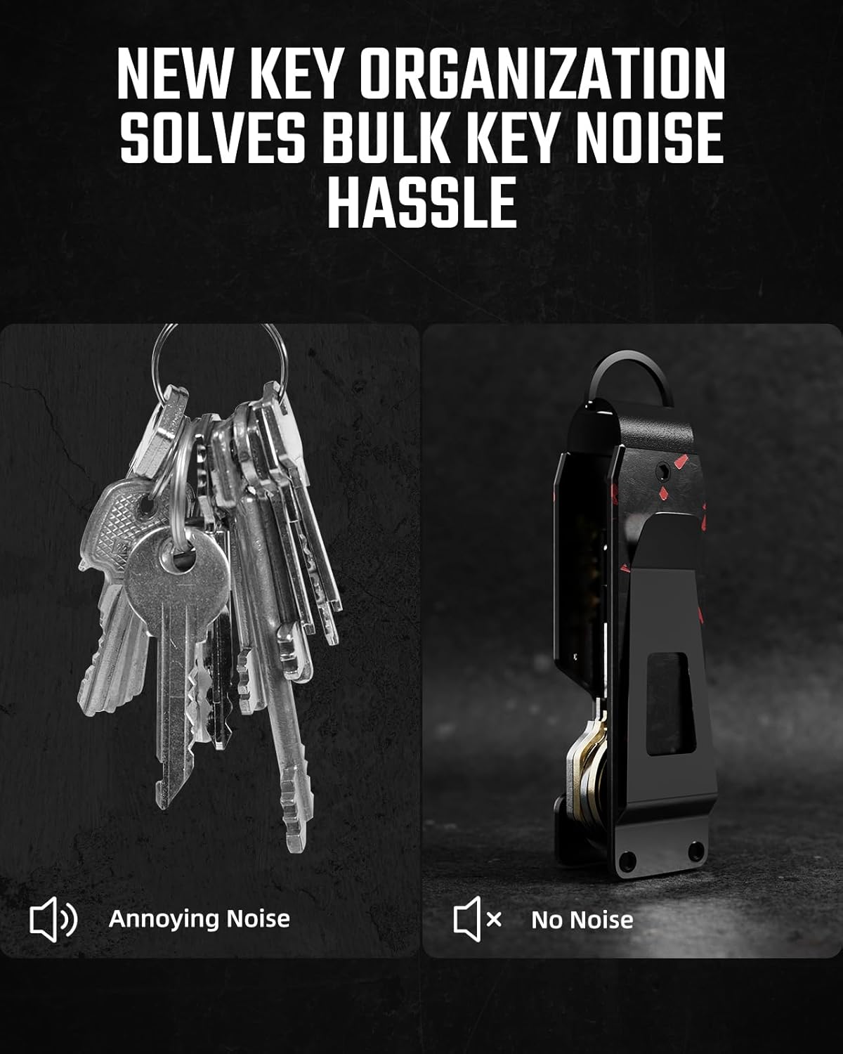 Key Organizer Compact Key Holder Metal Key Chain Minimalist key case key holder for keychain Secures 1-5 Keys - OutsideCool