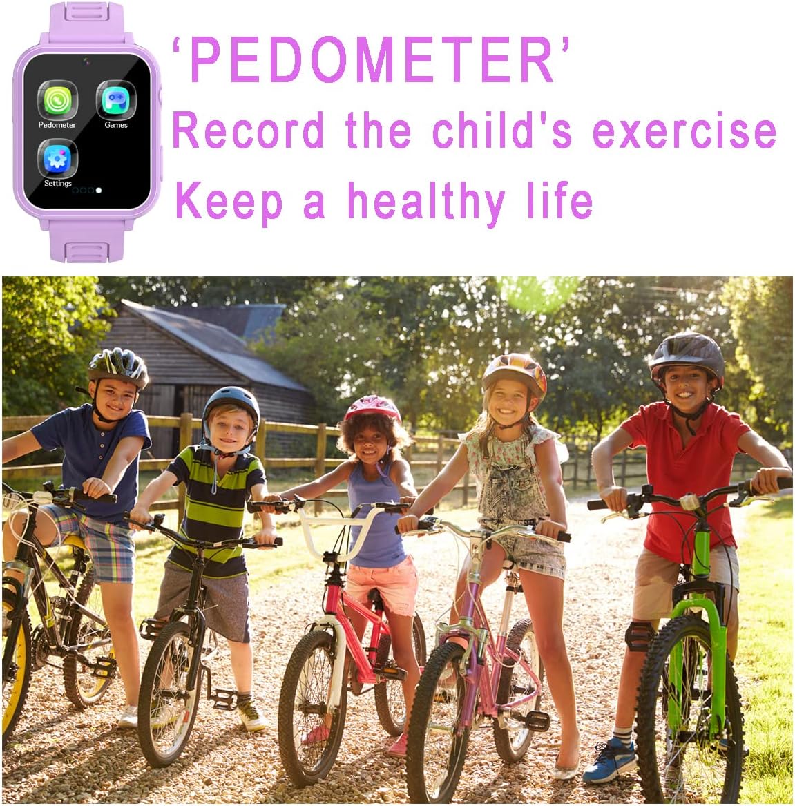 Kids Smart Watch Girls 5-7 8-10 3-5 10-12, Kids Watch with 24 Games, Kids Pedometer Watch with Camera Player Calculator Alarm Calendar Recorder Stopwatch Timer, Cool Kids Toy for Girls - OutsideCool