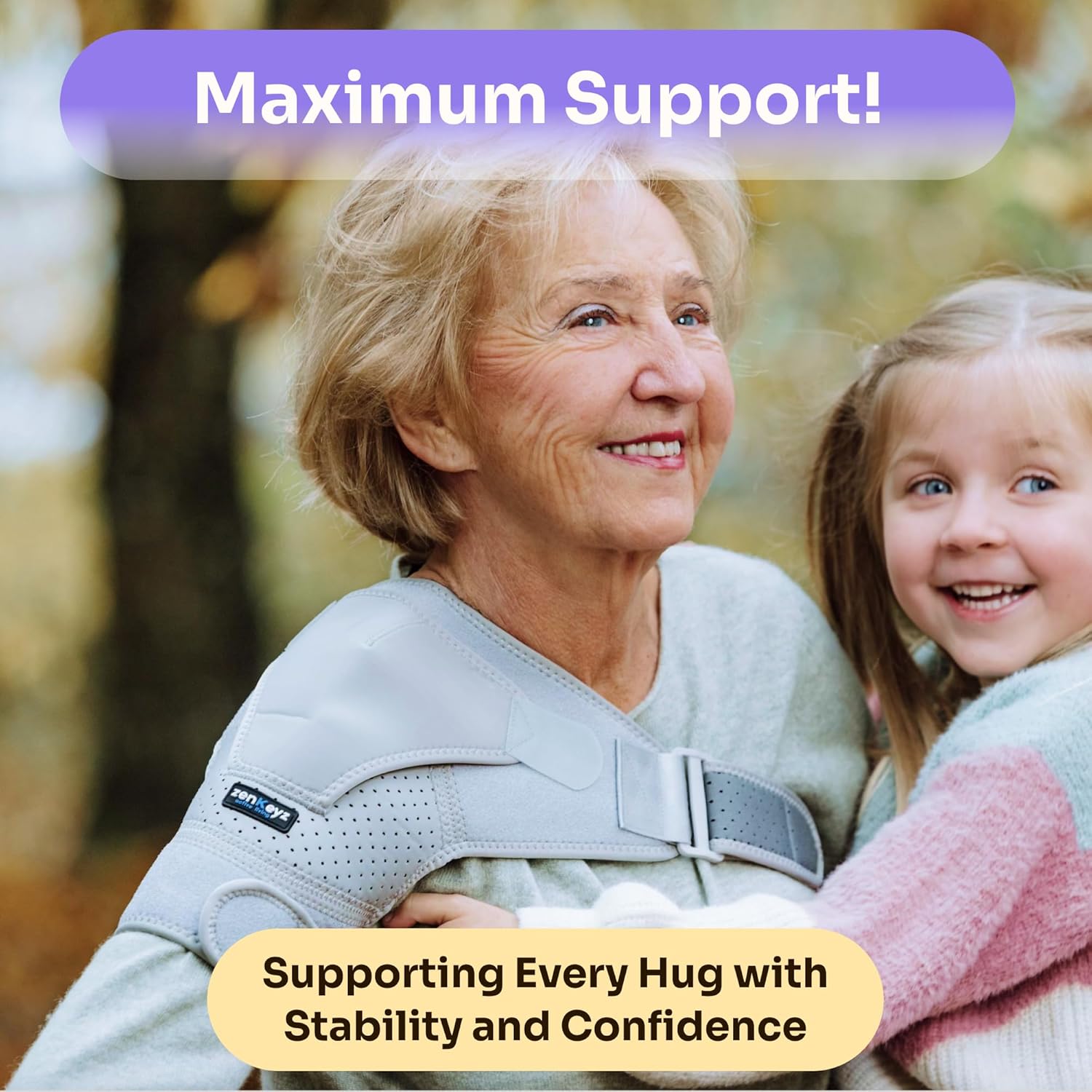 Shoulder Brace for Men and Women+ Bonus – for Torn Rotator Cuff Support,Tendonitis, Dislocation, Bursitis, Neoprene Shoulder Compression Sleeve Wrap by Zenkeyz - OutsideCool